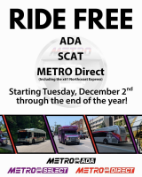 Free Rides from Metro for ADA, SCAT, & Metro Direct
